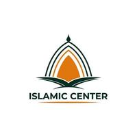 libro de conocimiento islámico con plantilla de logotipo de mezquita, vector de diseño, diseño conceptual, símbolo creativo, icono