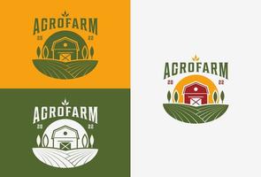 Farm house logo vector illustration design template, Farm logo concept, farm logo vintage