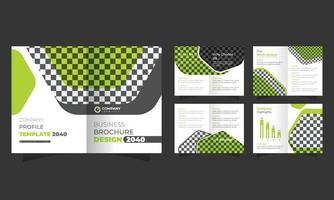 10 pages Business brochure design and company profile template, clean and simple unique shapes template, slide presentations on a white background. vector