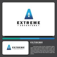 lettering logo design template, with the letter A icon vector