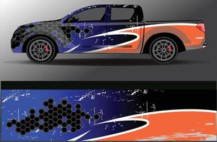 Graphic abstract stripe racing background designs for vehicle rally race adventure and car racing livery vector