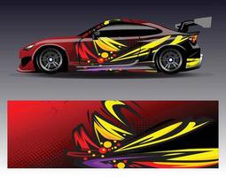 Graphic abstract stripe racing background kit designs for wrap vehicle race car rally adventure vector