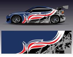 Diseños de kit de fondo de carreras de rayas abstractas gráficas para envolver vehículos carrera coche rally aventura vector