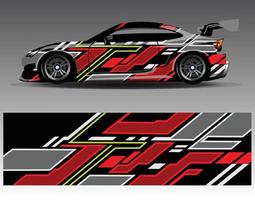 Diseños de kit de fondo de carreras de rayas abstractas gráficas para envolver vehículos carrera coche rally aventura vector