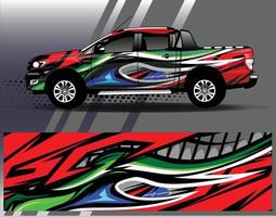 Graphic abstract stripe racing background kit designs for wrap vehicle race car rally adventure vector