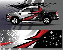 Graphic abstract stripe racing background kit designs for wrap vehicle race car rally adventure vector