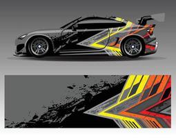 Diseños de kit de fondo de carreras de rayas abstractas gráficas para envolver vehículos carrera coche rally aventura vector