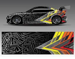 Diseños de kit de fondo de carreras de rayas abstractas gráficas para envolver vehículos carrera coche rally aventura vector