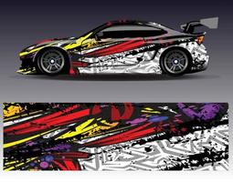 Graphic abstract stripe racing background kit designs for wrap vehicle race car rally adventure vector