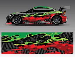 Graphic abstract stripe racing background kit designs for wrap vehicle race car rally adventure vector