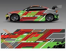 Graphic abstract stripe racing background kit designs for wrap vehicle race car rally adventure vector