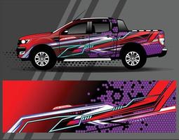 Diseños de kit de fondo de carreras de rayas abstractas gráficas para envolver vehículos carrera coche rally aventura vector