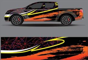 Graphic abstract stripe racing background designs for vehicle rally race adventure and car racing livery vector
