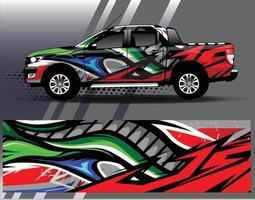 Diseños de kit de fondo de carreras de rayas abstractas gráficas para envolver vehículos carrera coche rally aventura vector