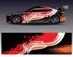 Graphic abstract stripe racing background kit designs for wrap vehicle race car rally adventure vector