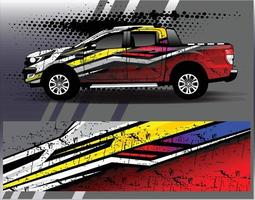 Diseños de kit de fondo de carreras de rayas abstractas gráficas para envolver vehículos carrera coche rally aventura vector