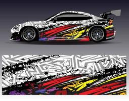 Diseños de kit de fondo de carreras de rayas abstractas gráficas para envolver vehículos carrera coche rally aventura vector