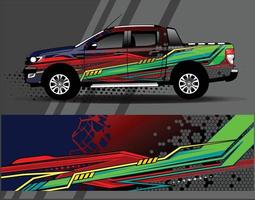 Diseños de kit de fondo de carreras de rayas abstractas gráficas para envolver vehículos carrera coche rally aventura vector