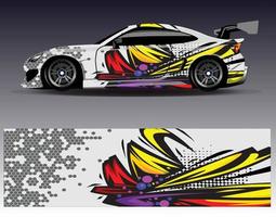 Diseños de kit de fondo de carreras de rayas abstractas gráficas para envolver vehículos carrera coche rally aventura vector