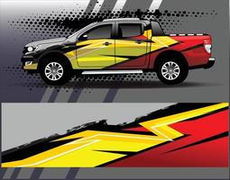 Diseños de kit de fondo de carreras de rayas abstractas gráficas para envolver vehículos carrera coche rally aventura vector