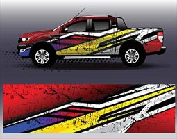 Graphic abstract stripe racing background kit designs for wrap vehicle race car rally adventure vector