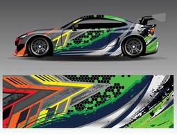 Graphic abstract stripe racing background kit designs for wrap vehicle race car rally adventure vector