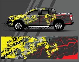 Diseños de kit de fondo de carreras de rayas abstractas gráficas para envolver vehículos carrera coche rally aventura vector