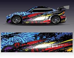 Graphic abstract stripe racing background kit designs for wrap vehicle race car rally adventure vector