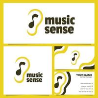 Music Sense Logo Design and Business Card Template vector