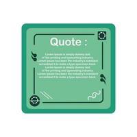 Template design  quotes for comunications with green colour background vector