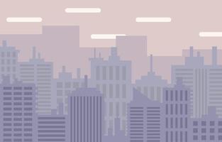 modern flat city building silhouette illustration vector