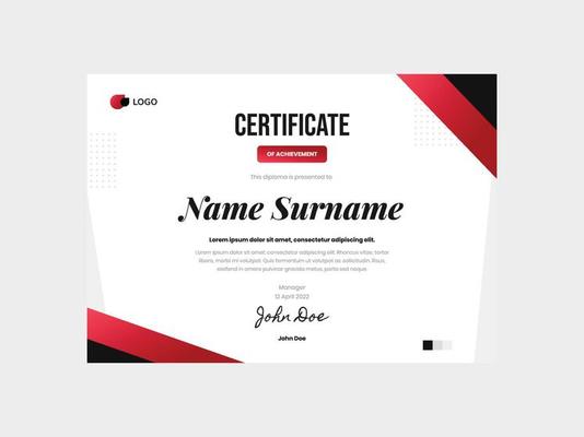 Modern Red Agency Certificate Template