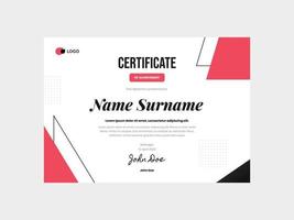 Modern Red Line Business Certificate Template vector