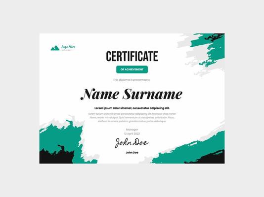 Green Brush Adventure Certificate Template