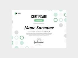 Green Business with Circle Ornament Certificate Template vector