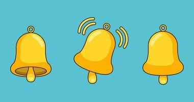 Collection of notification bell icon cartoon illustration vector