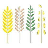 set spikelets flat cartoon style isolated white background vector