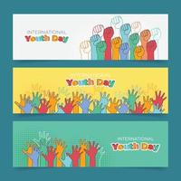 banner del día internacional de la juventud vector