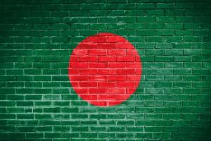 fondo de textura de pared de bandera de bangladesh foto