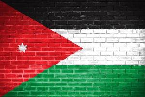 Fondo de textura de pared de bandera de Jordania foto