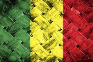 mali flag screen on wicker wood background photo