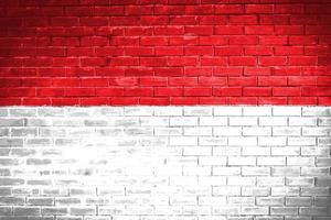 fondo de textura de pared de bandera de indonesia foto