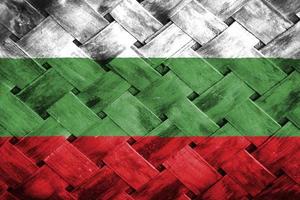 bulgria flag screen on wicker wood background photo
