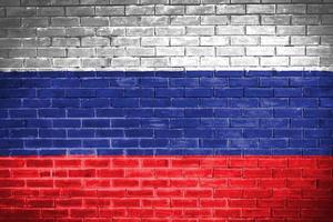 fondo de textura de pared de bandera de rusia foto