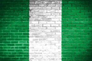 fondo de textura de pared de bandera de nigeria foto