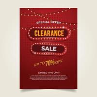 Clearance Sale Promotional Poster vector