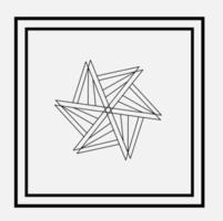 luxury line art mandala snow flake style design isolated background vector