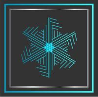 luxury line art mandala snow flake style design isolated background vector