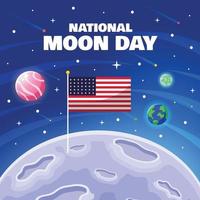 National Moon Day Concept vector