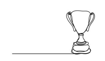 trofeo ganador, estilo de dibujo lineal, diseño vectorial vector